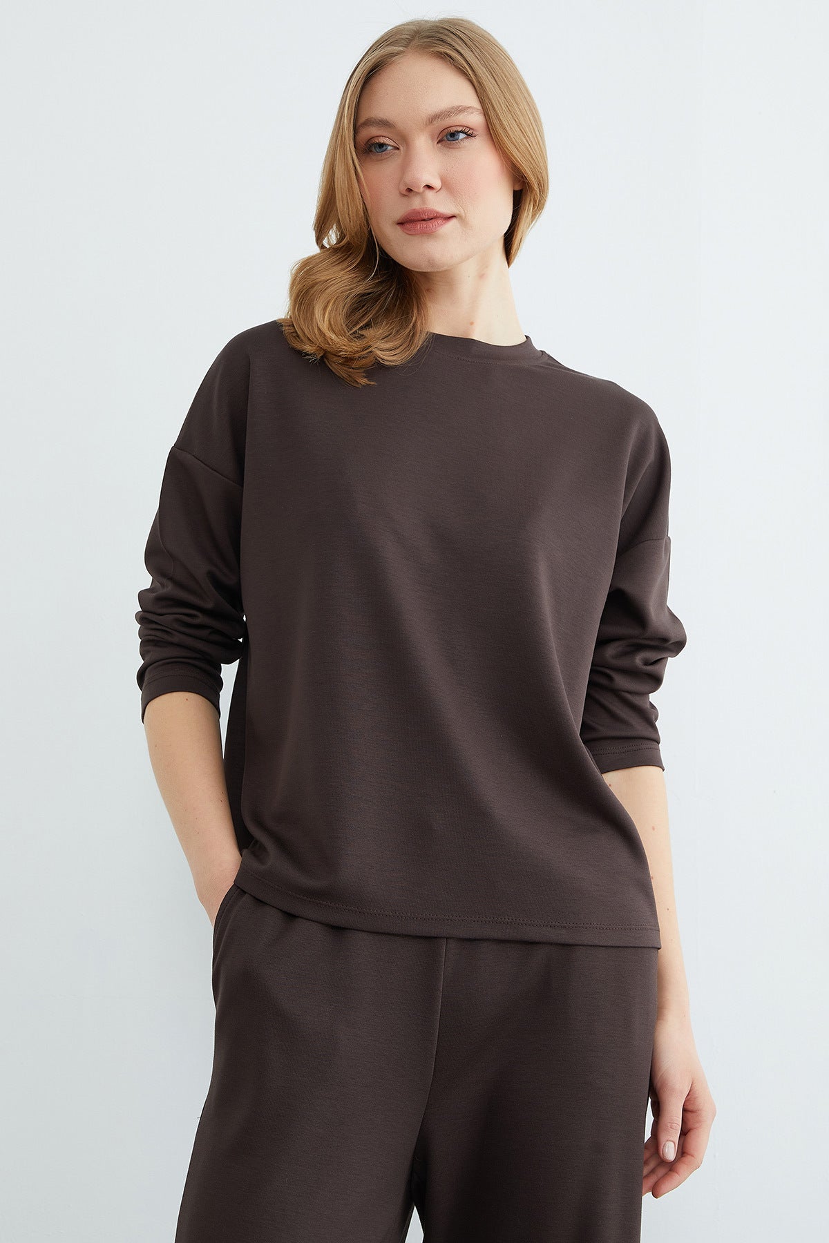 Basic Long Sleeve Modal 2-Piece Set - MALLTURK