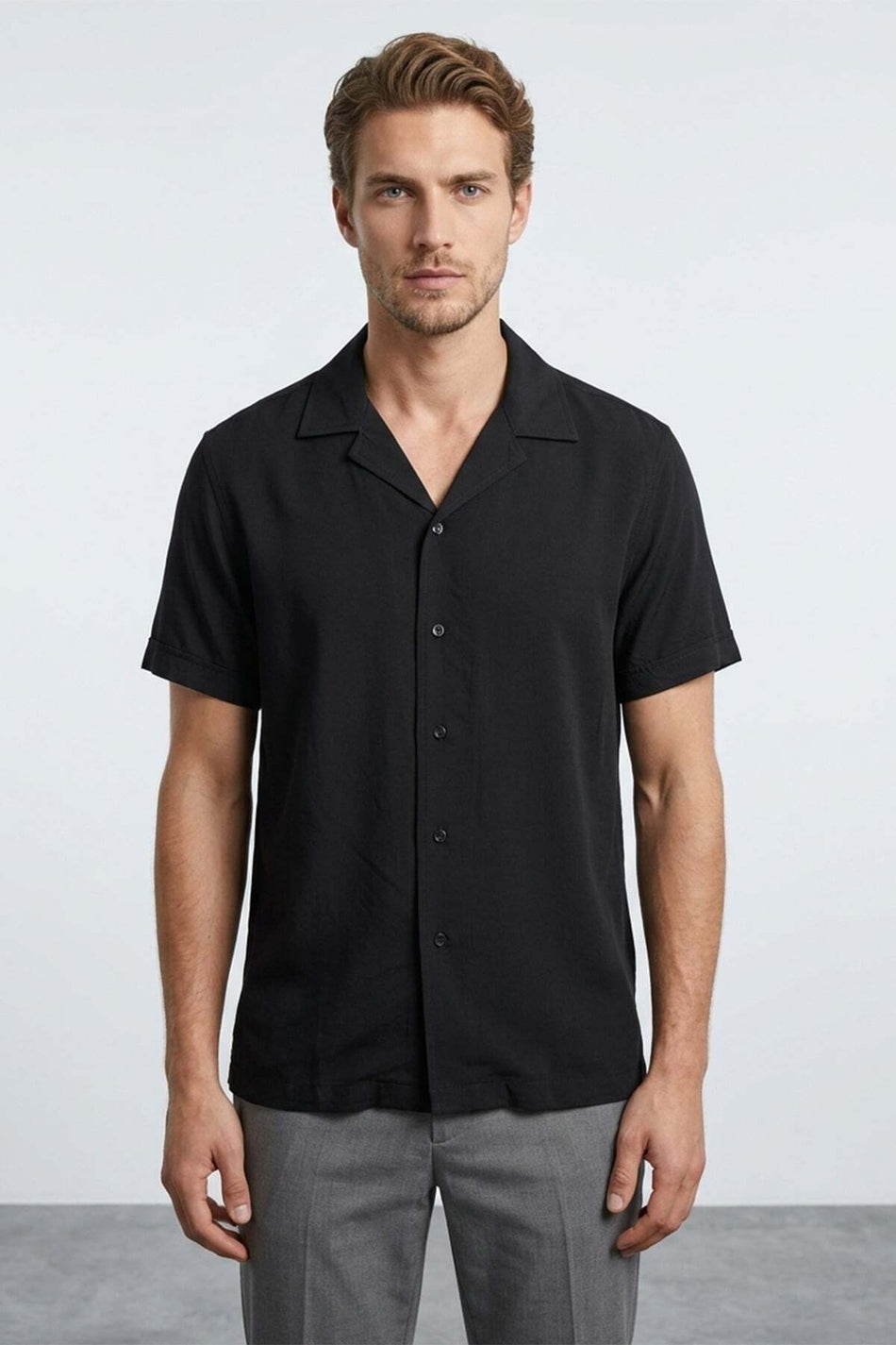 Basic Regular Fit Shirt with Sleeves - MALLTURK