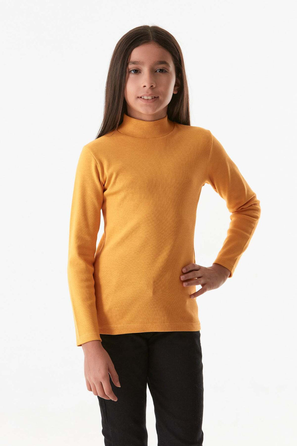 Basic Stand Collar Girl's Bodysuit - MALLTURK