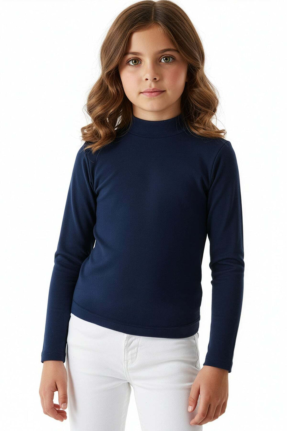 Basic Stand Collar Girl's Bodysuit - MALLTURK