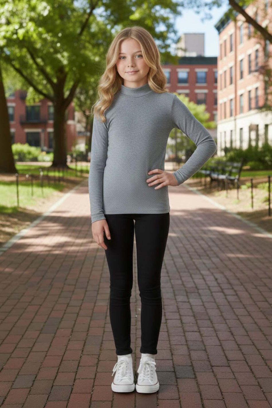 Basic Stand Collar Girl's Bodysuit - MALLTURK