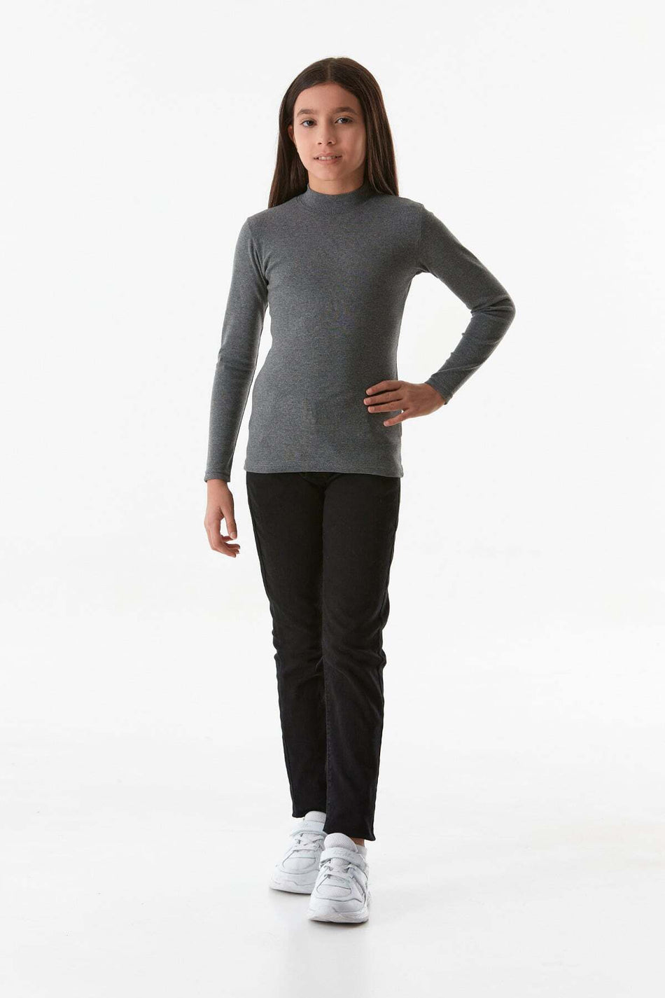 Basic Stand Collar Girl's Bodysuit - MALLTURK