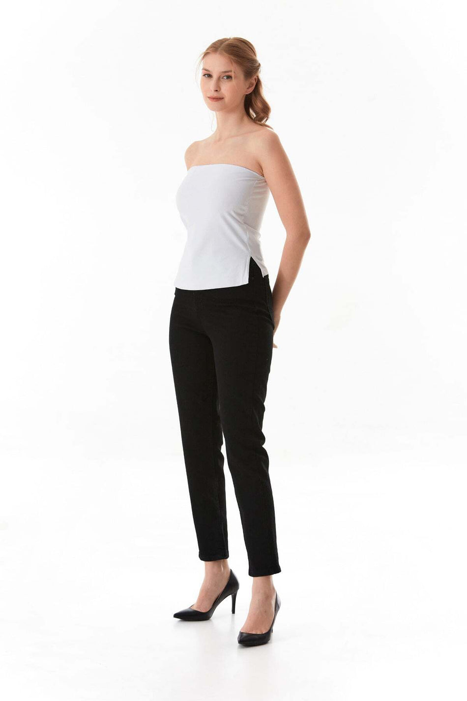 Basic Strapless Bustier with Side Slits - MALLTURK