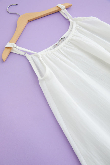 Basic Strappy Skirt with Ripped Hem Girls' Muslin Dress - MALLTURK