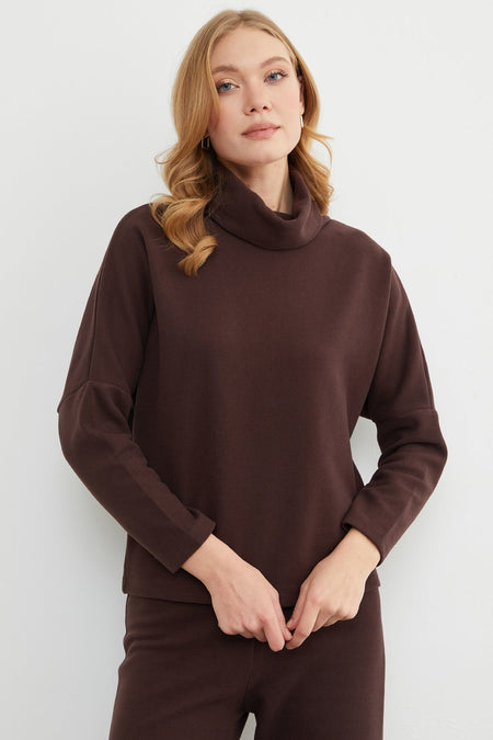 Basic Turtleneck Elastic Waist 2-Piece Set - MALLTURK