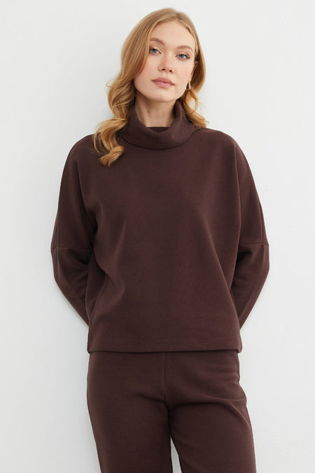 Basic Turtleneck Elastic Waist 2-Piece Set - MALLTURK
