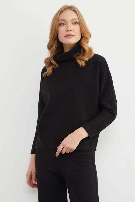 Basic Turtleneck Elastic Waist 2-Piece Set - MALLTURK