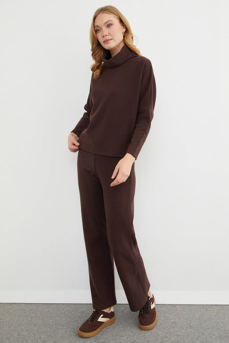 Basic Turtleneck Elastic Waist 2-Piece Set - MALLTURK