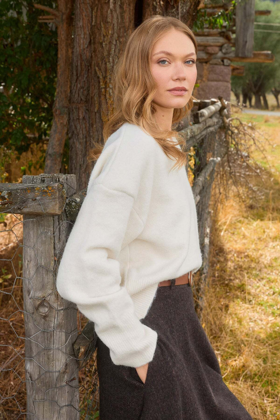 Basic V-Neck Oversize Knitwear Sweater - MALLTURK