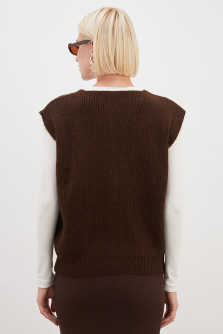 Bearded Buttoned V-Neck Oversize Vest - MALLTURK