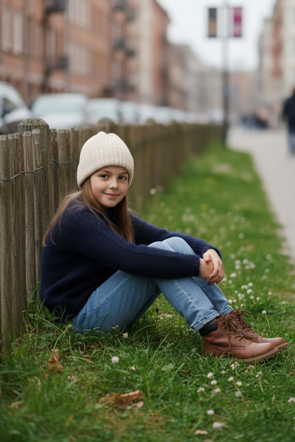 Bearded Stand Collar Girl's Sweater - MALLTURK