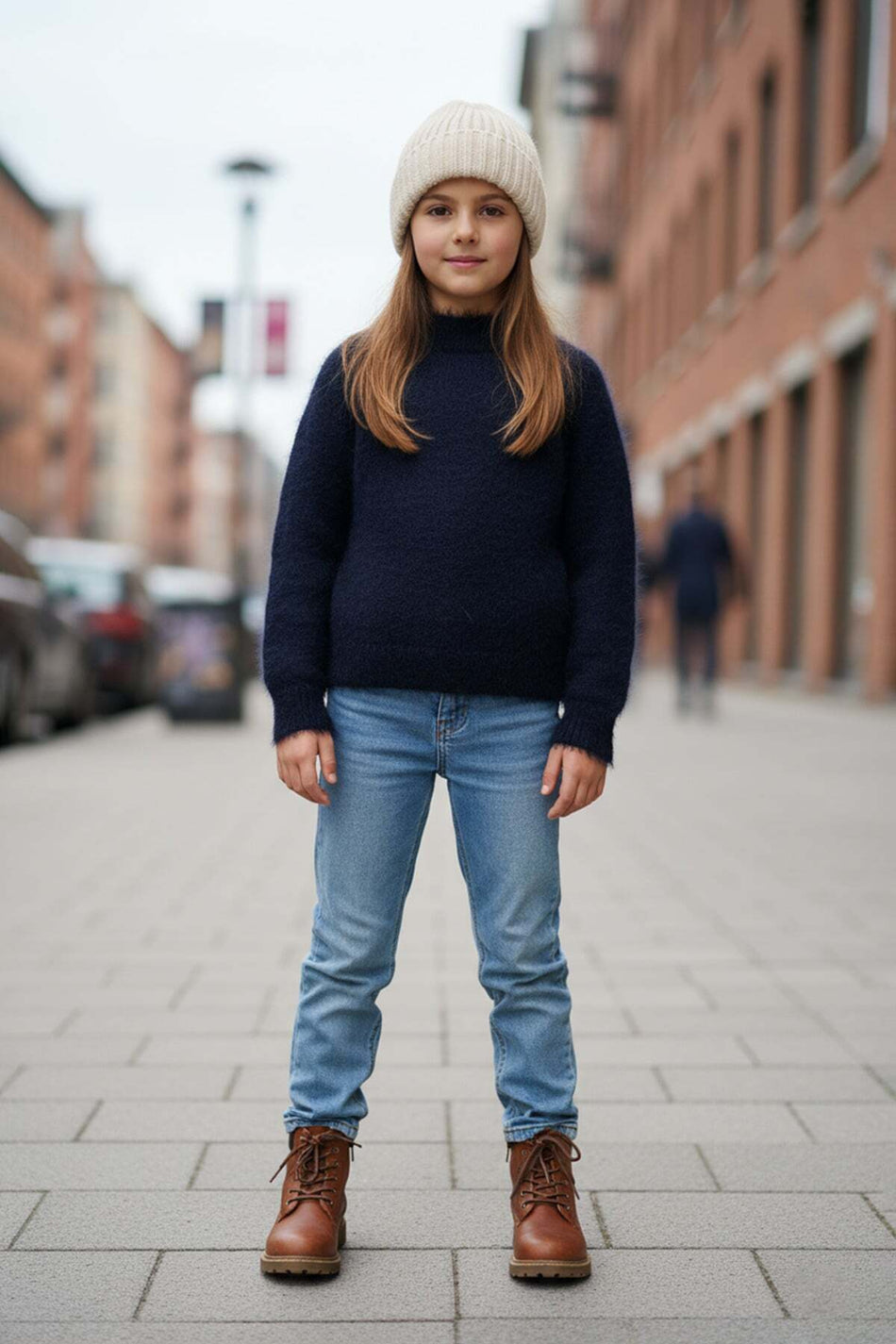 Bearded Stand Collar Girl's Sweater - MALLTURK