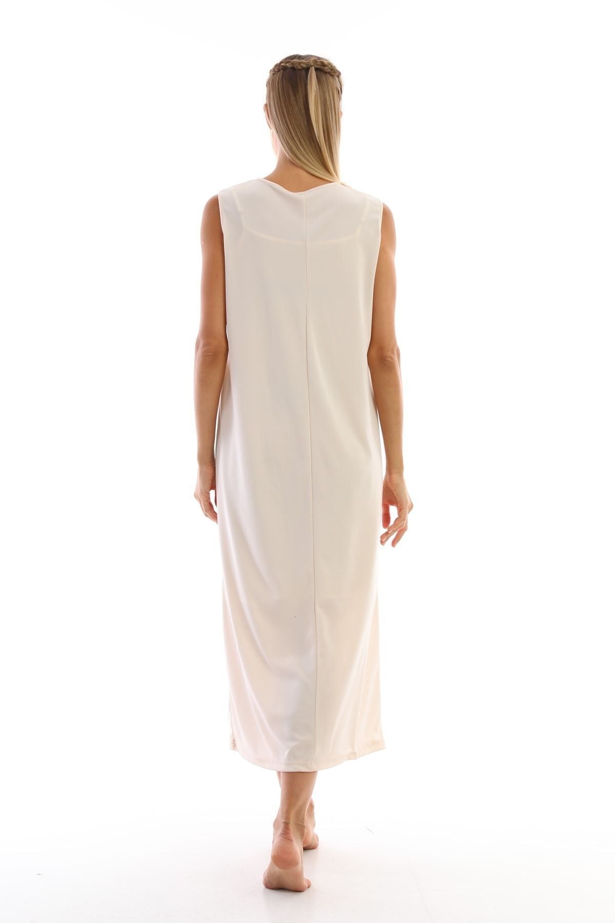 Beige Sleeveless Dress Lining Underwear Underskirt - MALLTURK