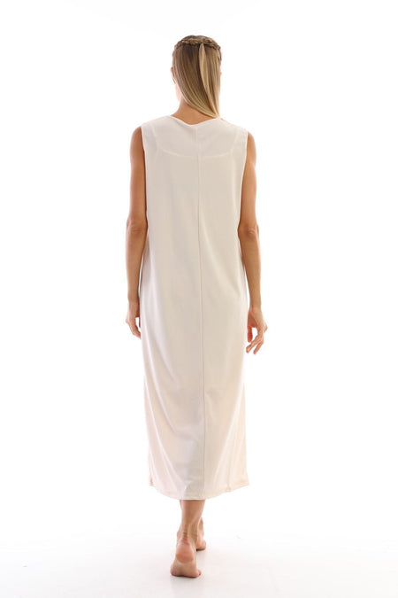 Beige Sleeveless Dress Lining Underwear Underskirt - MALLTURK