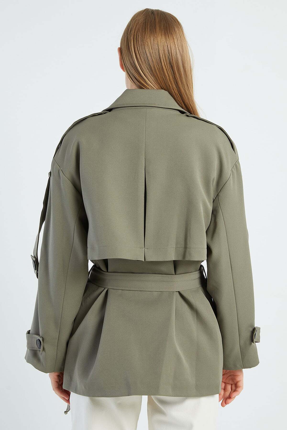 Beli Belted Double-Breasted Collar Oversize Trench Coat - MALLTURK