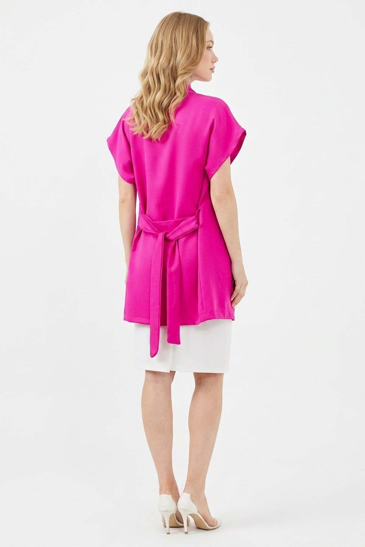 Beli Belted Shawl Collar Vest - MALLTURK