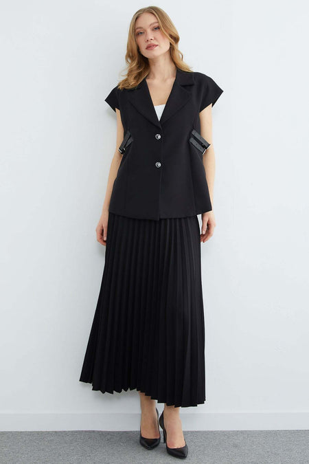 Belt Detailed Vest Skirt 2-Piece Set - MALLTURK