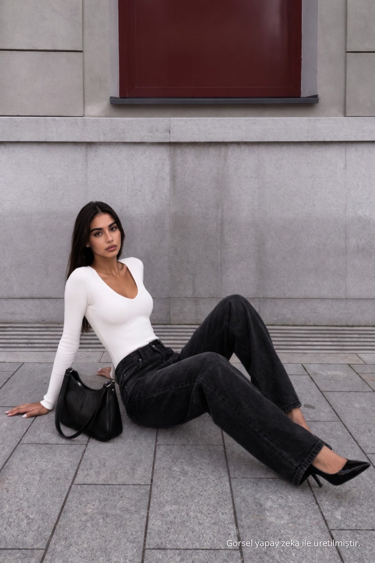 BLACK EFFECT Faded Effect Vintage High Waist Wide Leg Jeans with Lycra - MALLTURK