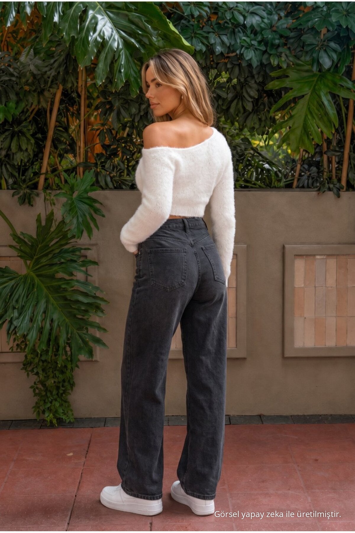 BLACK EFFECT Vintage High Waist Wide Leg Jeans with Lycra - MALLTURK
