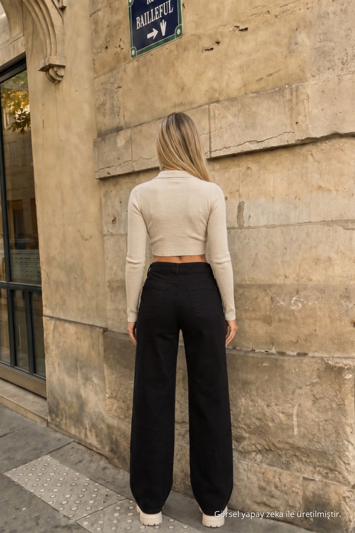 Black High Waist Wide Leg Palazzo Jeans - MALLTURK