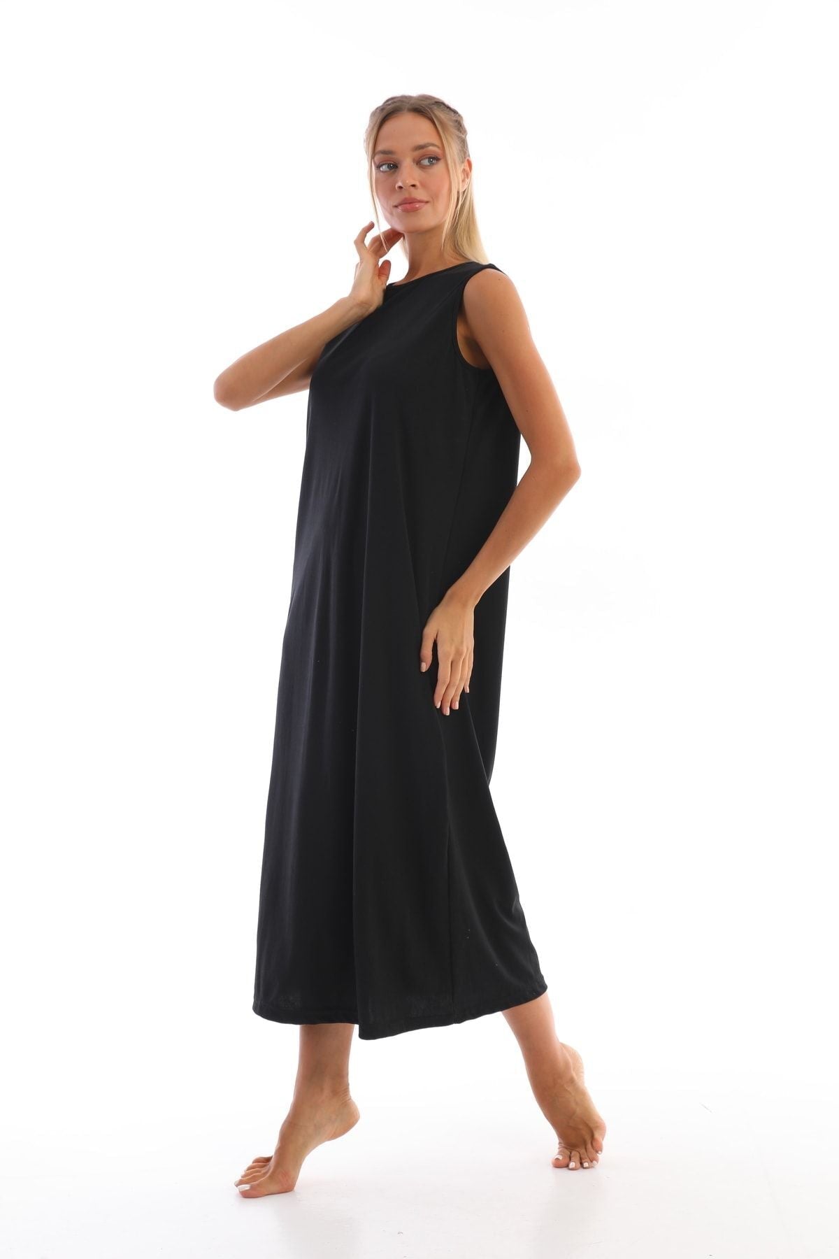 Black Sleeveless Dress Lining Underskirt - MALLTURK