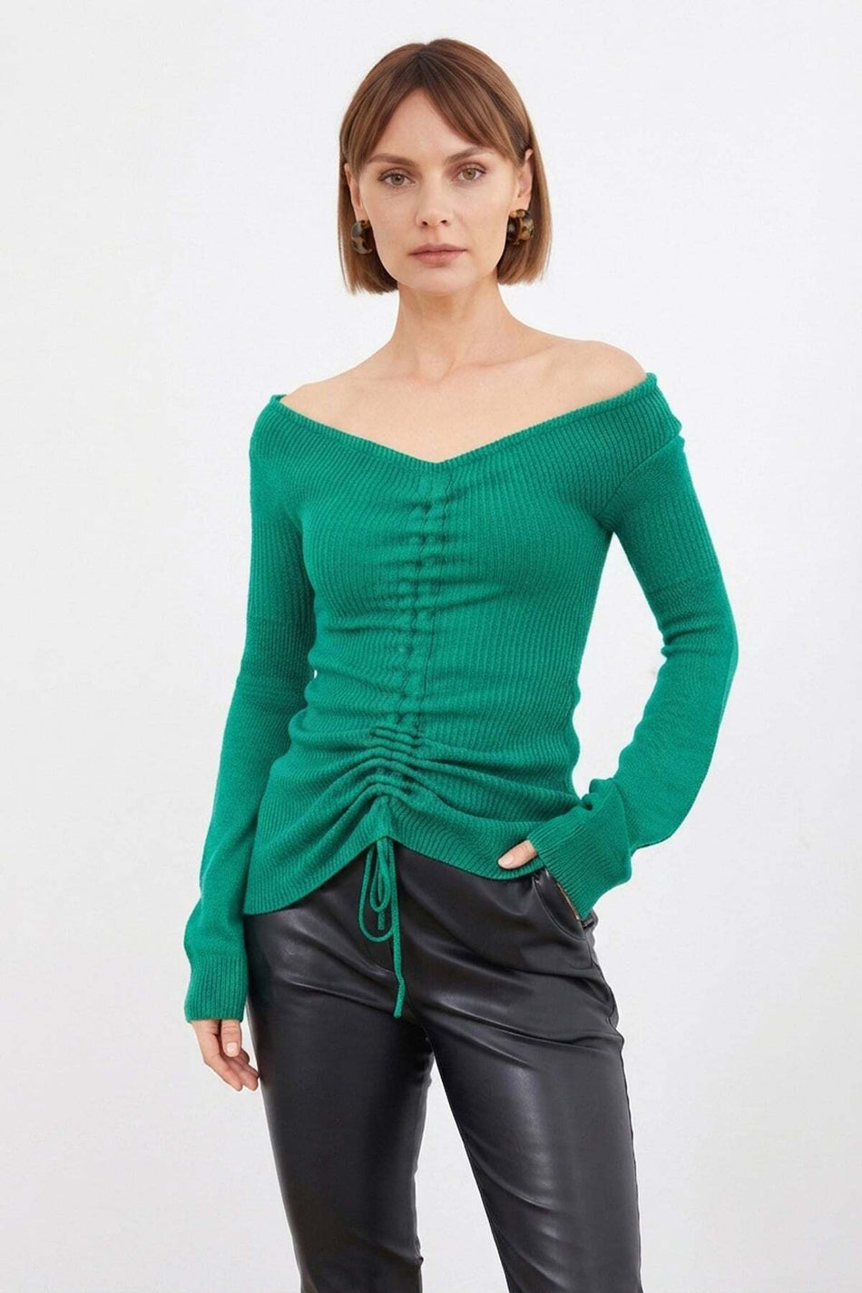 Boat Neck Slim Fit Knitwear Sweater - MALLTURK