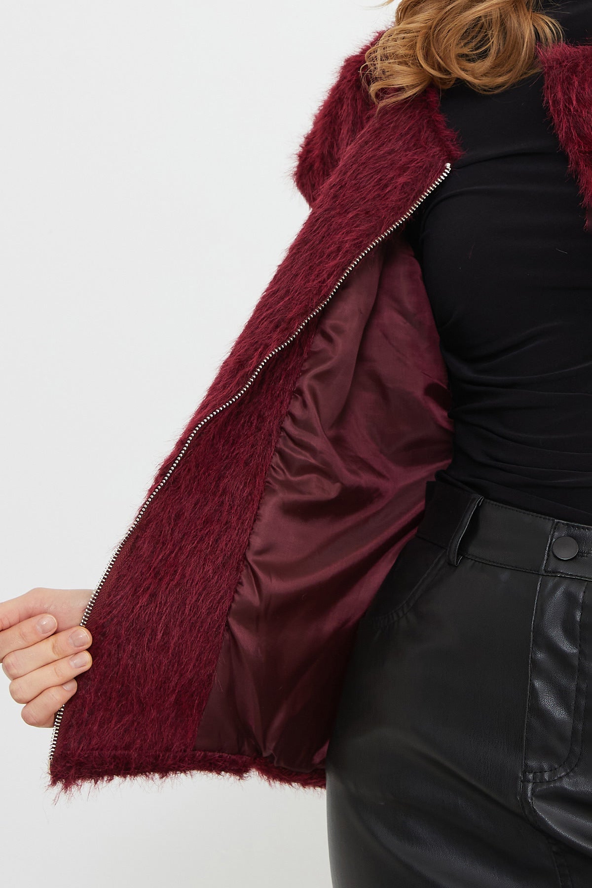 Bomber Plush Vest with Pocket Detail - MALLTURK