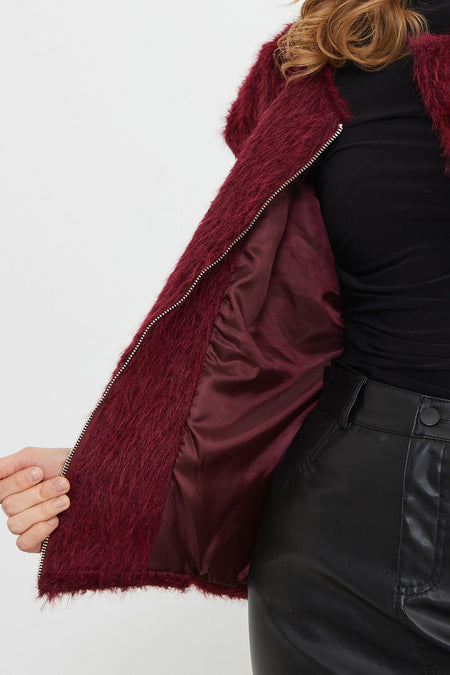 Bomber Plush Vest with Pocket Detail - MALLTURK