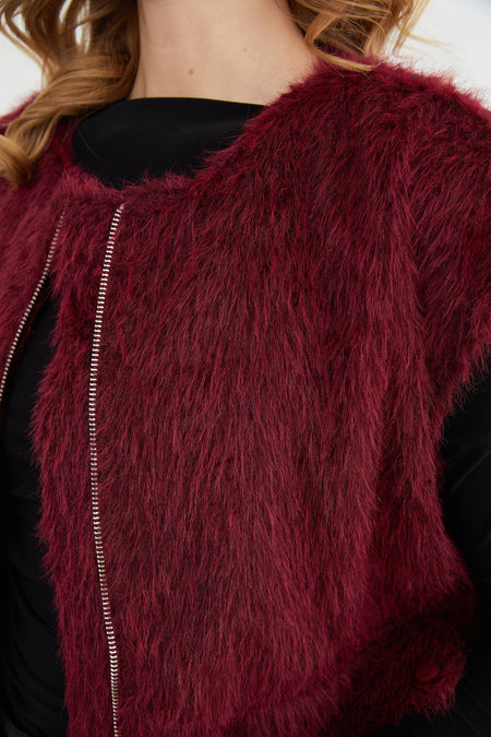 Bomber Plush Vest with Pocket Detail - MALLTURK