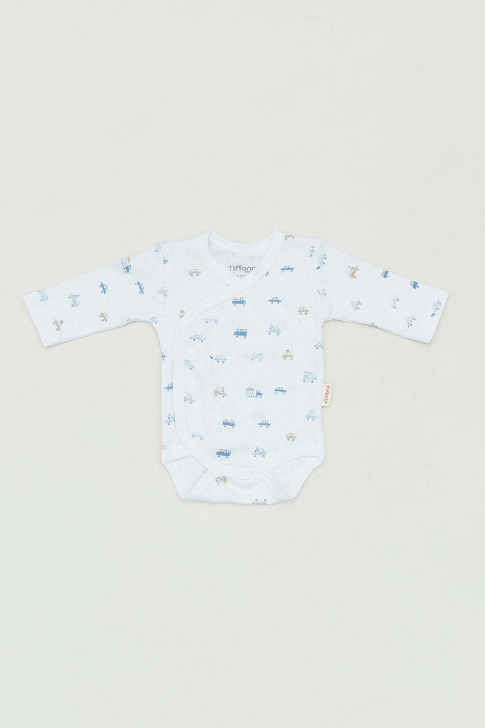 Boy's Bodysuit - Double Breasted Collar and Printed Design - MALLTURK