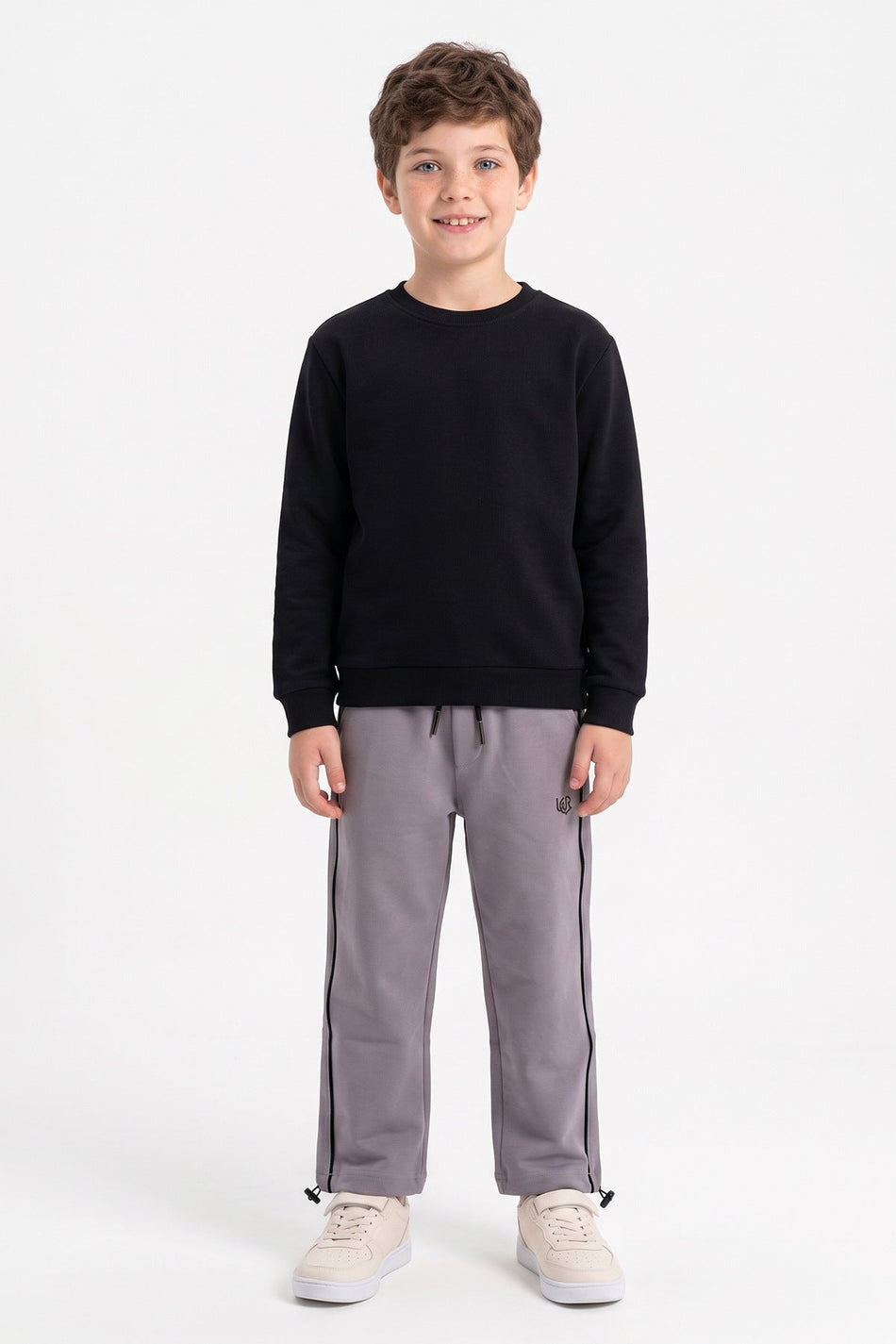 Boys' Sweatpants with Ribbed Cuffs and Stoppers - MALLTURK
