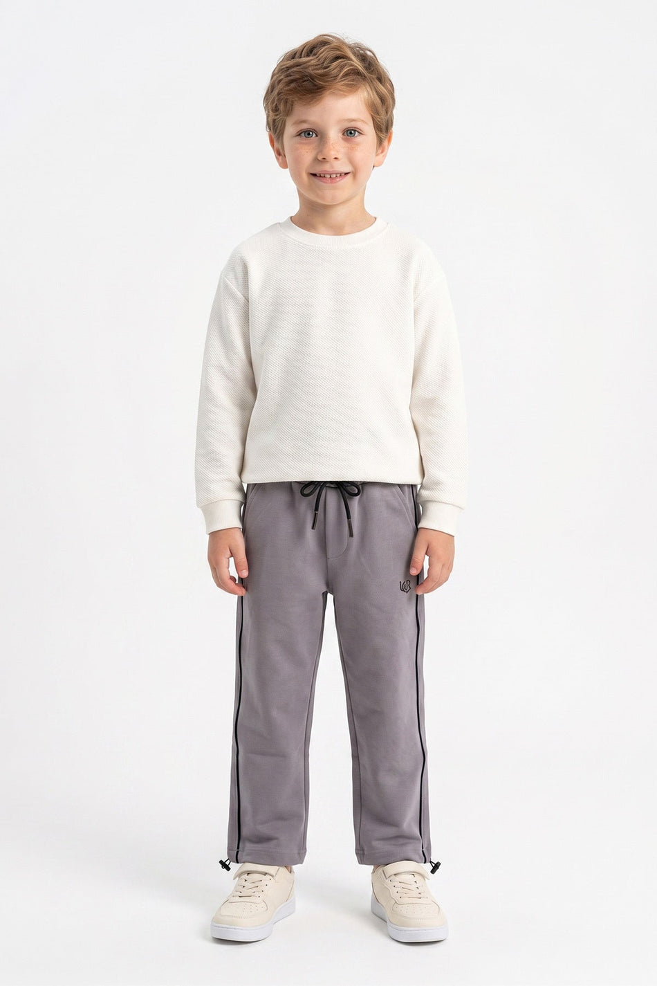Boys' Sweatpants with Ribbed Cuffs and Stoppers - MALLTURK