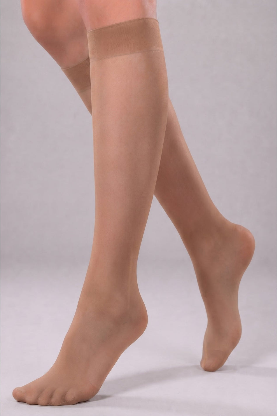 Bronze Below the Knee Shiny Toe Comfortable Elastic 3-Piece Socks - MALLTURK