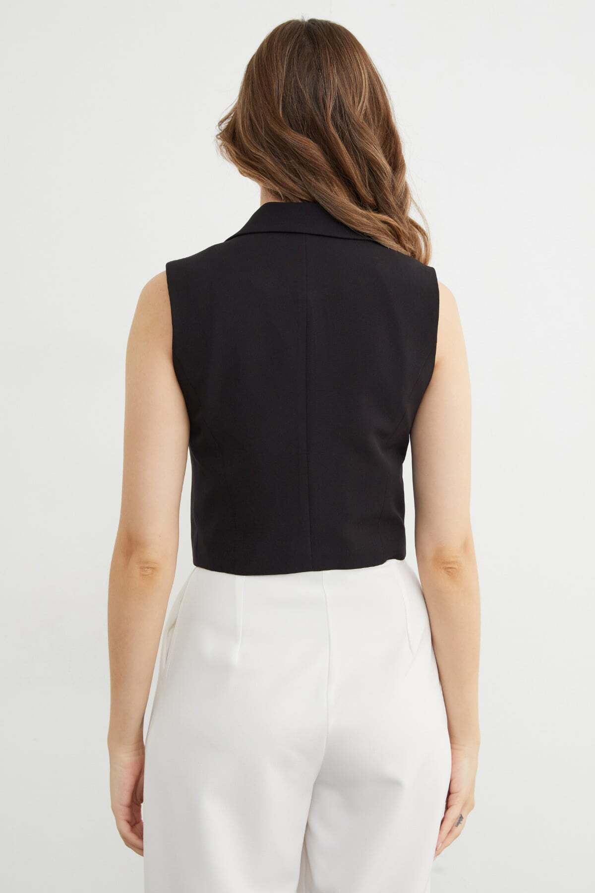 Buttoned Double-Breasted Collar Vest - MALLTURK
