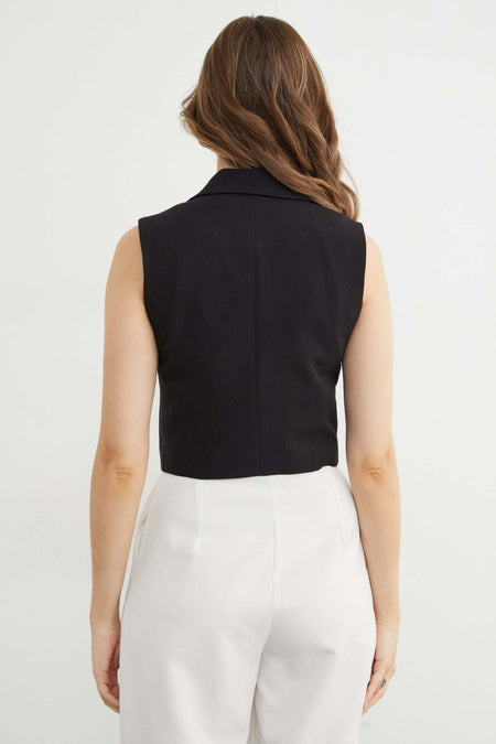 Buttoned Double-Breasted Collar Vest - MALLTURK