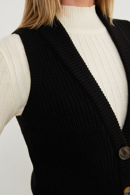 Buttoned Knitwear Vest - MALLTURK