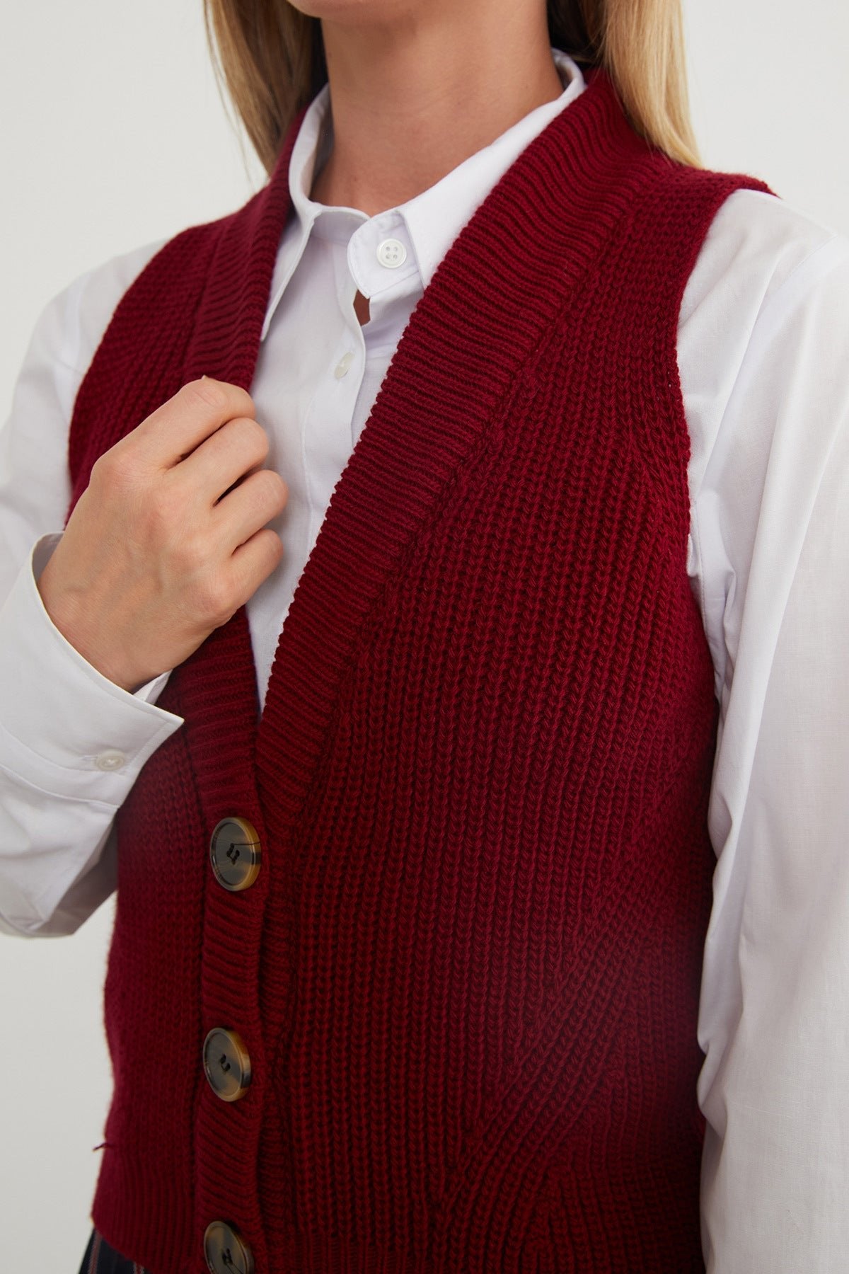Buttoned Knitwear Vest - MALLTURK