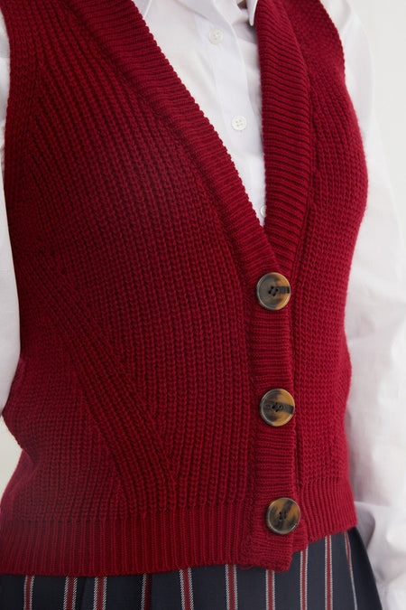 Buttoned Knitwear Vest - MALLTURK