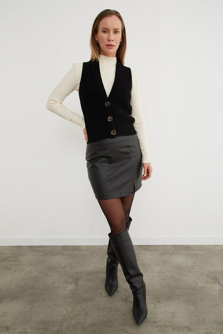 Buttoned Knitwear Vest - MALLTURK