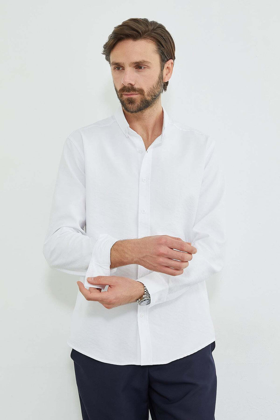 Buttoned Long Sleeve Regular Fit Shirt - MALLTURK