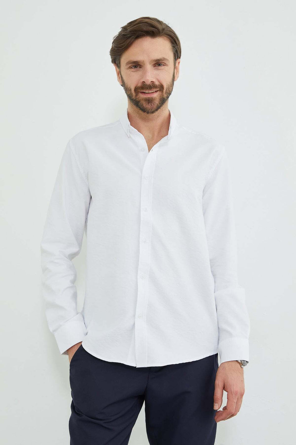 Buttoned Long Sleeve Regular Fit Shirt - MALLTURK