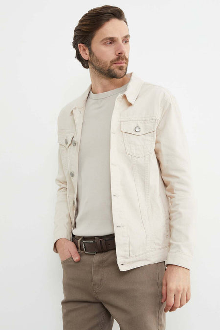 Buttoned Pocket Denim Jacket - MALLTURK