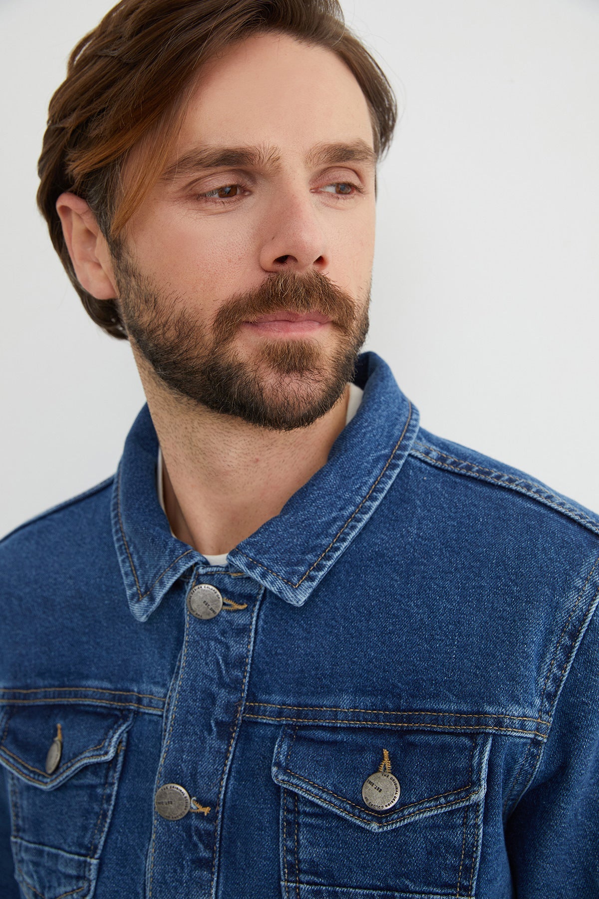 Buttoned Pocket Denim Jacket - MALLTURK