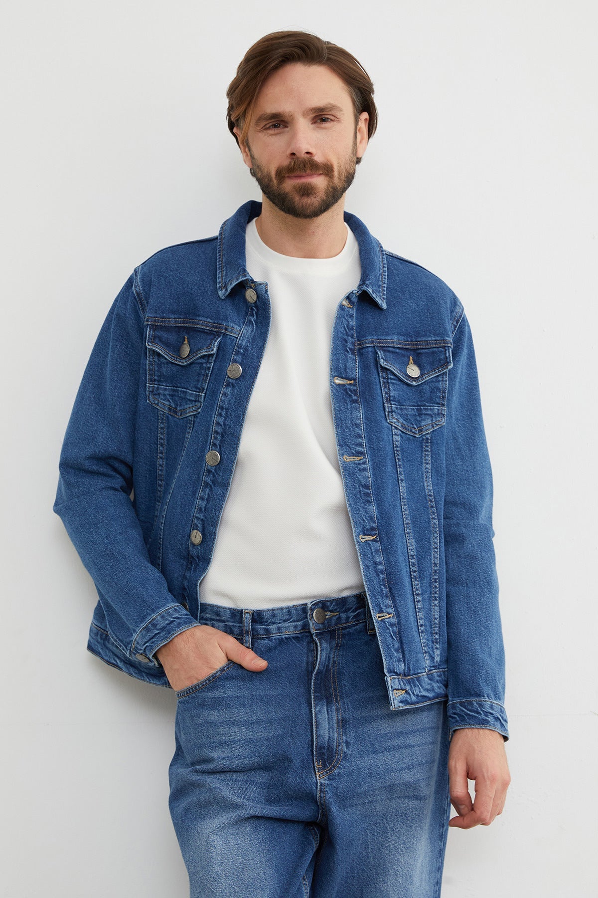 Buttoned Pocket Denim Jacket - MALLTURK