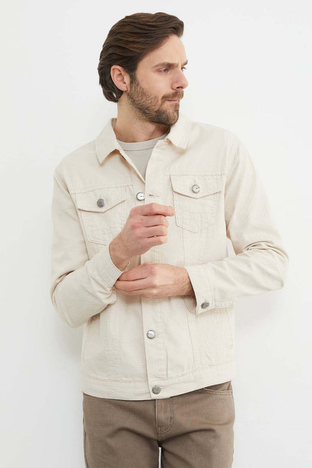Buttoned Pocket Denim Jacket - MALLTURK