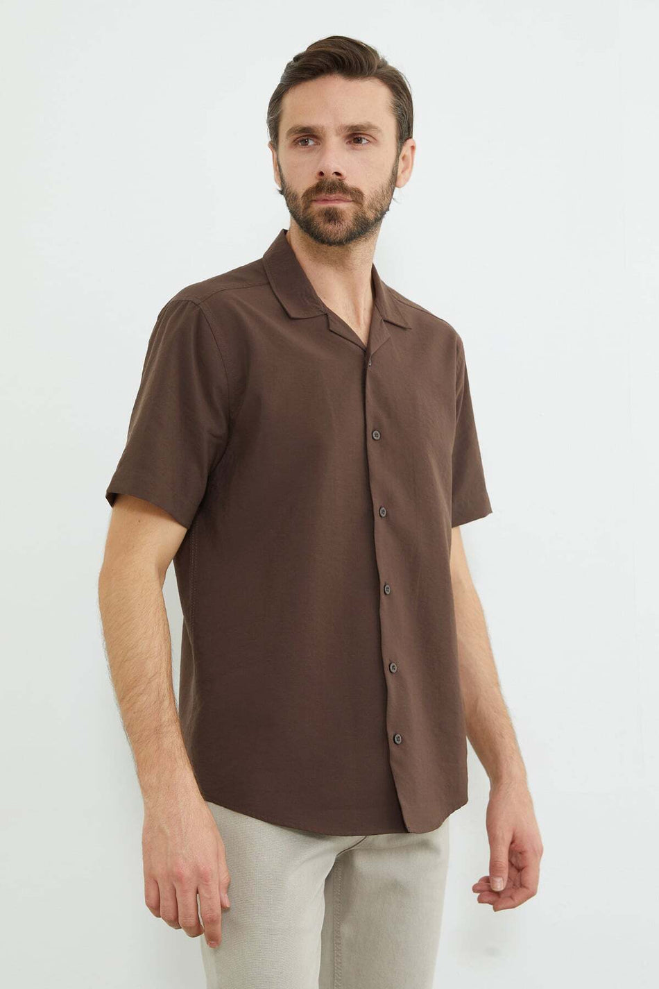 Buttoned Short Sleeve Regular Fit Shirt - MALLTURK