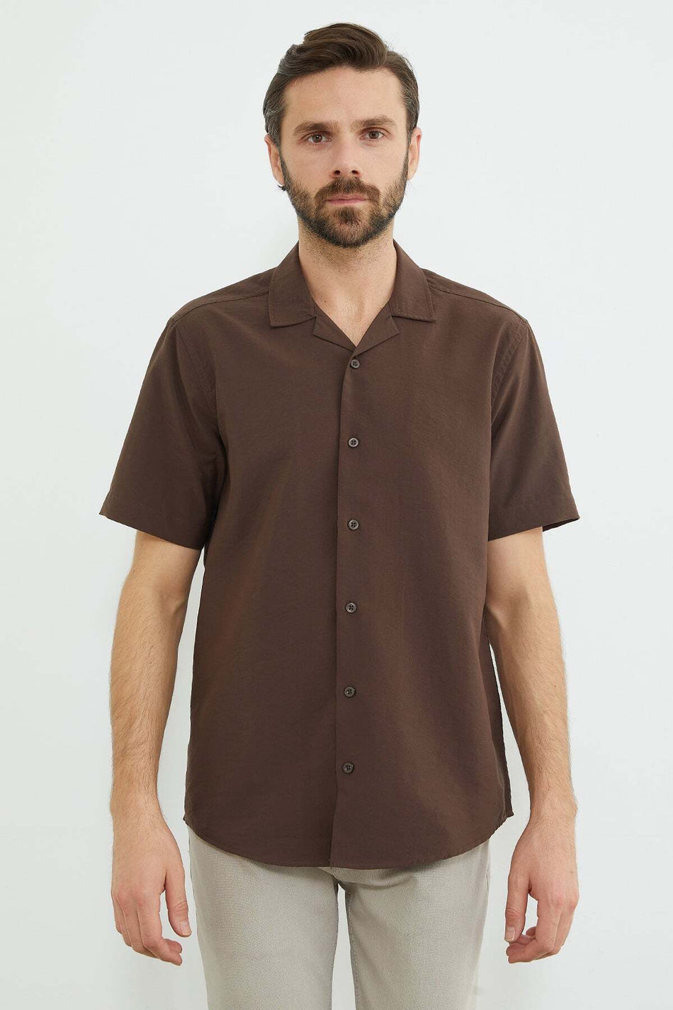 Buttoned Short Sleeve Regular Fit Shirt - MALLTURK