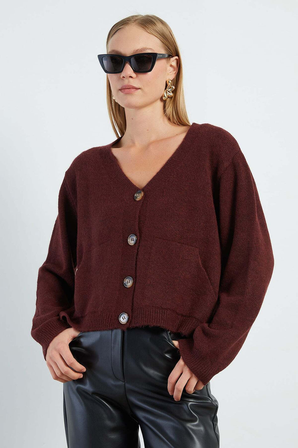Buttoned V-Neck Knitwear Cardigan - MALLTURK