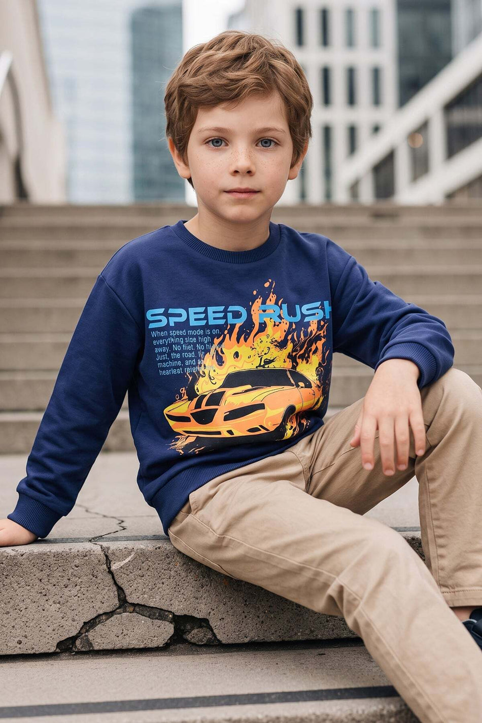 Car Printed Boy's Sweatshirt - MALLTURK