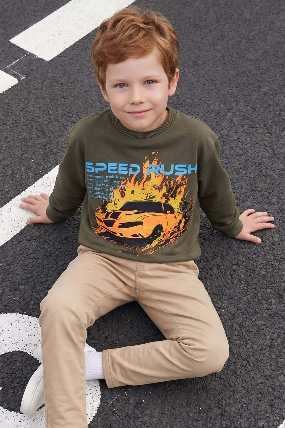 Car Printed Boy's Sweatshirt - MALLTURK